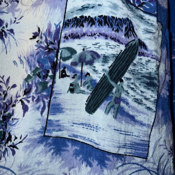 Vintage Hokus Pokus Dress‎ Women Large Blue Rayon Beach Boho 90s Sundress - Picture 7 of 11